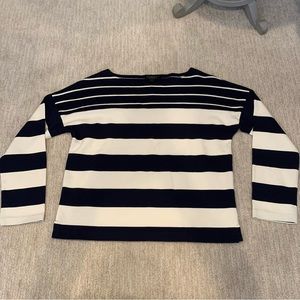 J. Crew Navy and White Breton Stripe Long Sleeve